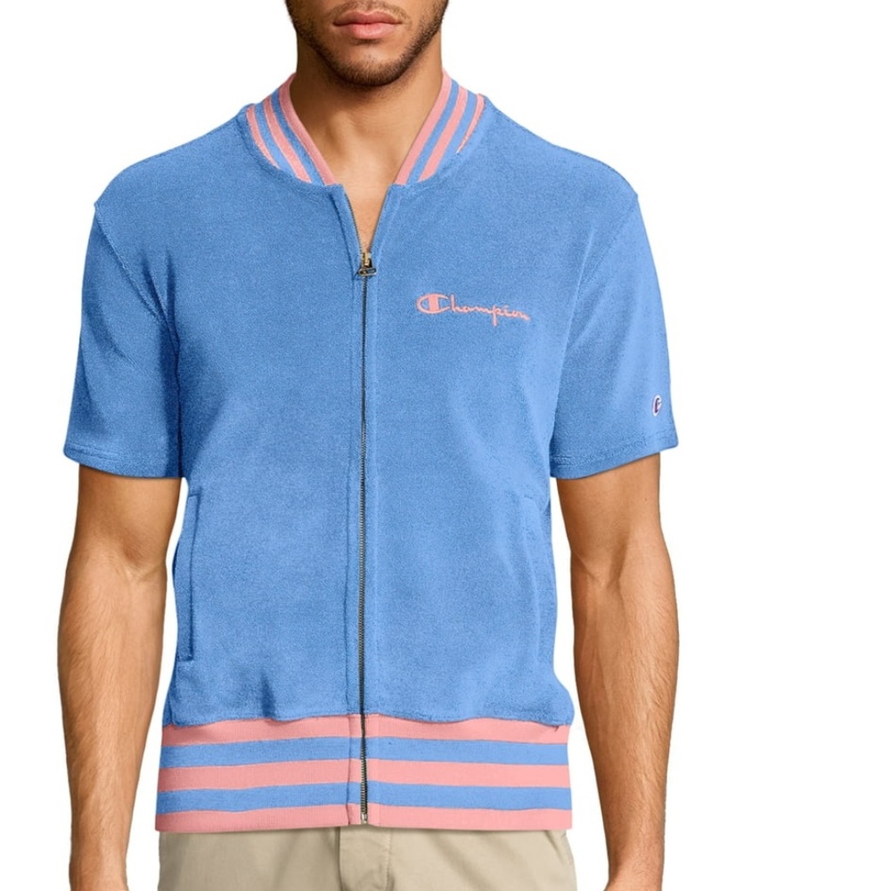 Champion‎ Sponge Terry Stripe Full Zip Sweatshirt